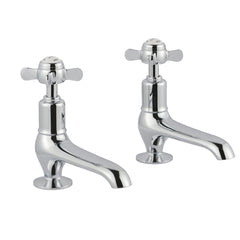 Traditional Long Nose Basin Pillar Taps - Chrome Ireland