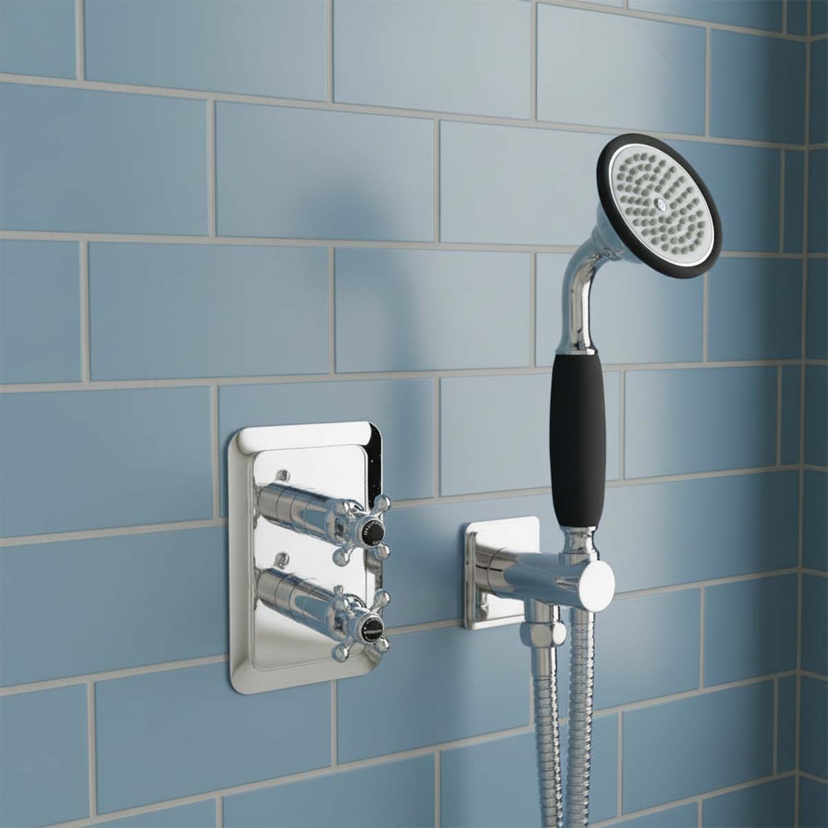 Traditional Shower Handset with Hose and Water Outlet 