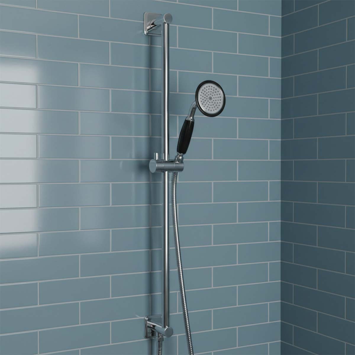 Traditional Shower Rail Set - Chrome 