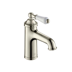 Traditional Single Lever Basin Tap with Lever Handle - Nickel