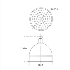 Traditional Victorian Shower Head 125mm technical details