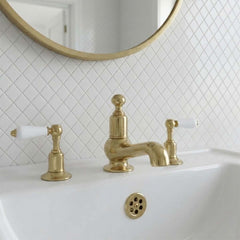Traditional basin tap three hole brass with antique brass finish