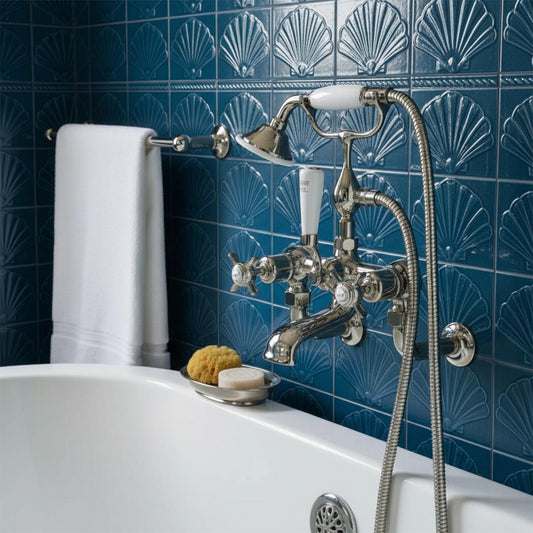 Traditional brushed nickel bath shower mixer wall mounted - Ireland 1200