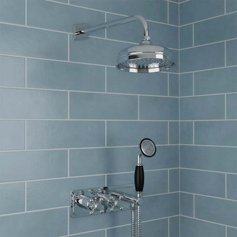 Traditional shower arm 400mm and shower head 150mm set