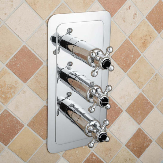 Traditional thermostatic shower valve for 2 outlet  1200