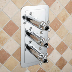 Traditional thermostatic shower valve for 2 outlet 