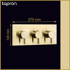 3 way concealed shower mixer valve - Dimension