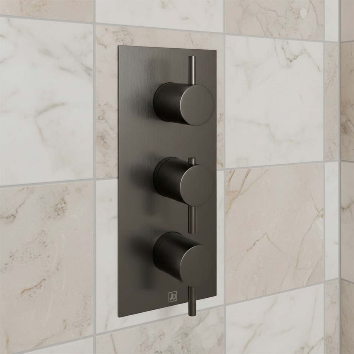 Triple Outlet Concealed Shower Valve -  Brushed Black