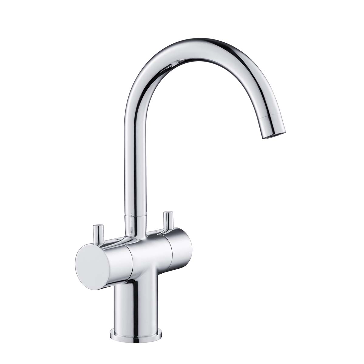 Twin Levers  Mono Basin Mixer with  Swivel Spout - Chrome