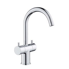 Twin Levers  Mono Basin Mixer with  Swivel Spout - Chrome