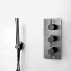Black concealed thermostatic shower valve