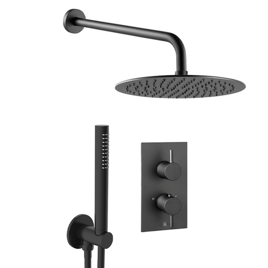 Thermostatic Concealed Shower Set - Matt Black Finish