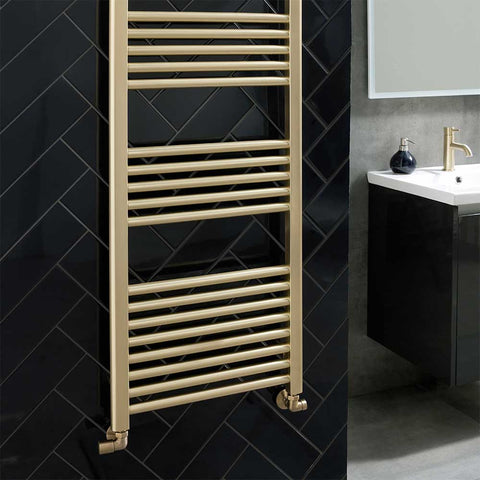 gold towel radiator with towel radiator valves