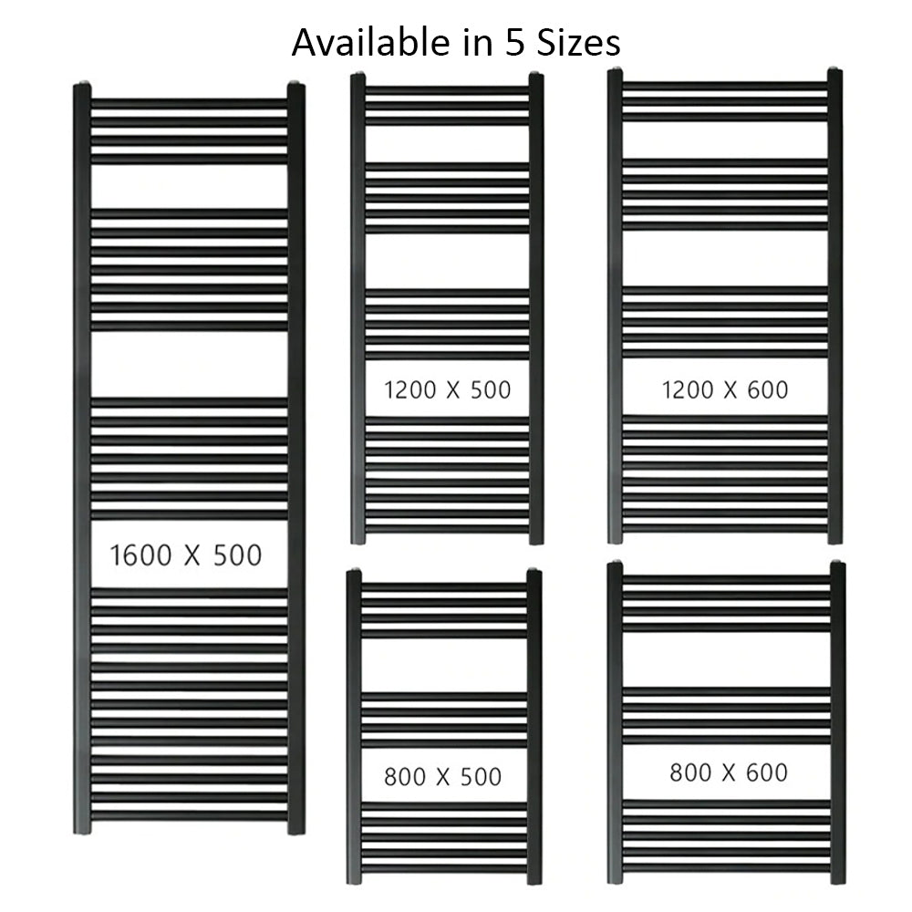 Black Towel Radiator 1200 x 500