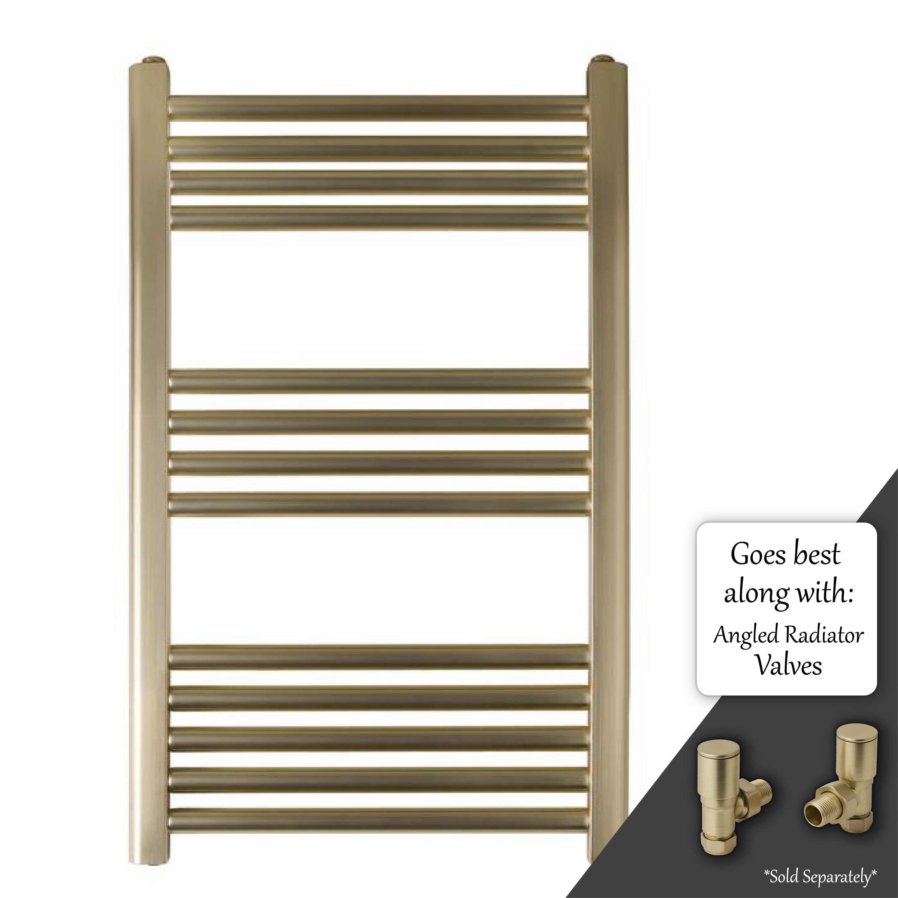 brushed brass towel rail 500mm