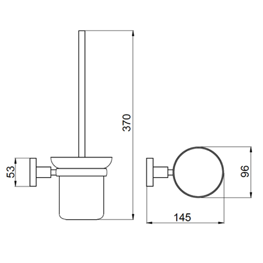 Technical Drawing VOS Toilet Brush Holder - Brushed Brass -tapron