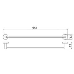 Towel rail holder - Technical drawing 