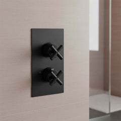 Vertical 2 Outlets Concealed Shower Mixer Valve – Matt Black