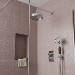 Victorian Shower Head 150mm With Wall Mounted Shower Arm 400mm - Chrome