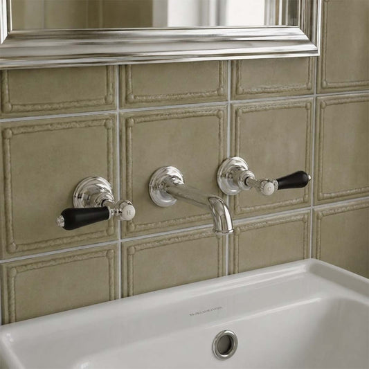 Victorian basin tap wall mounted 3 holes  1200