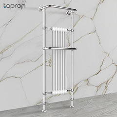 Victorian dual fuel towel rail radiator with over hanging rails 
