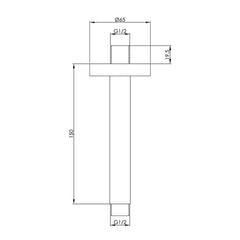 Ceiling Shower Arm Technical Drawing