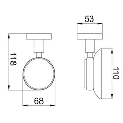 Black soap dish - Technical drawing