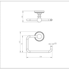 Waldorf Wall Mounted Toilet Roll Holder - Brushed Brass