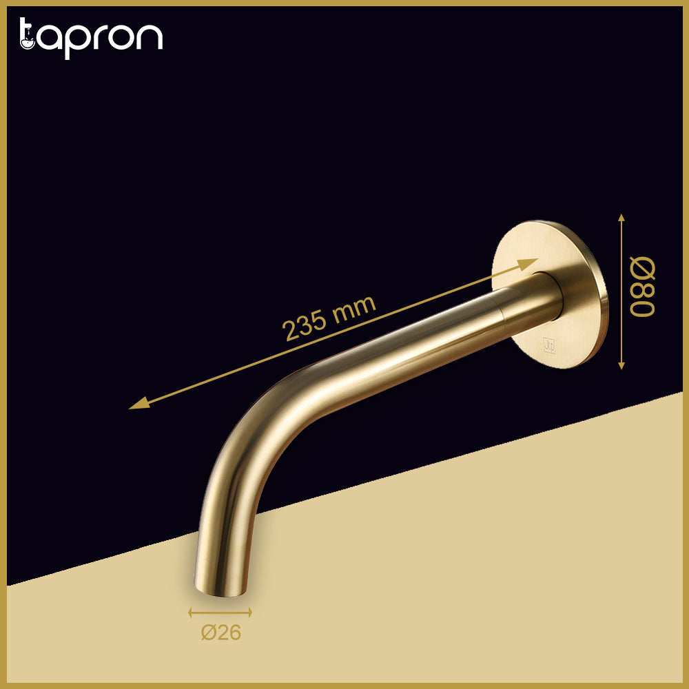 Gold Wall Mounted Basin Mixer Tap Spout -Tapron