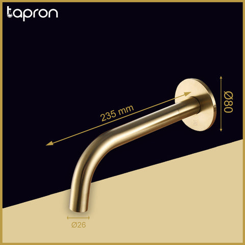 Gold Wall Mounted Basin Mixer Tap Spout -Tapron