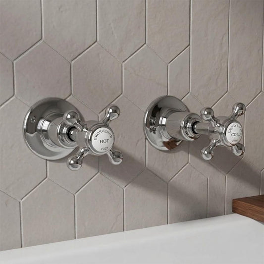 Wall Mounted Chrome Bath Filler Valves 1200