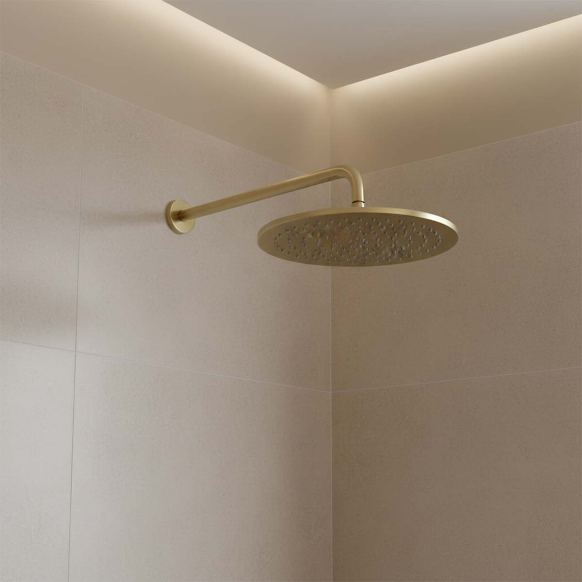Wall Mounted Shower Arm, 400mm - Brushed Brass