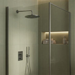 Wall mounted black shower arm and head set - Ireland 