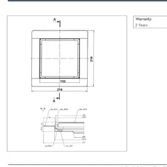 Wetroom Square Drain 150mm x 150mm