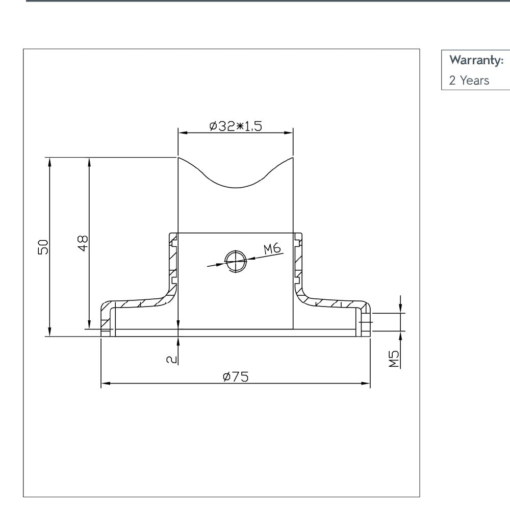 technical drawing for wire cover electric towel rail