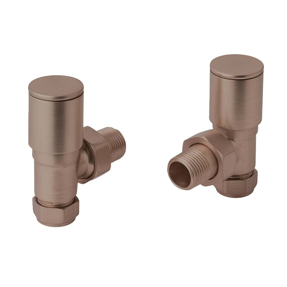 angle radiator valves brushed bronze