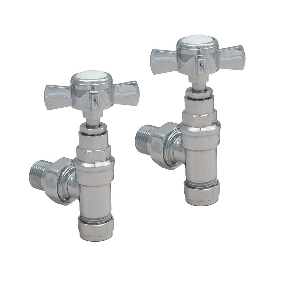 angle radiator valves chrome