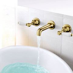 Antique gold 3-hole basin tap
