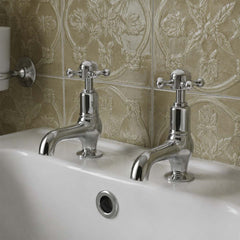 basin pillar taps tradiational style - chrome