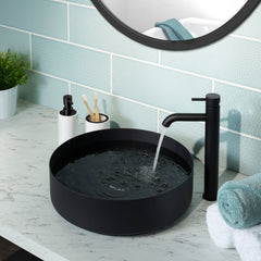 Countertop black basin tap