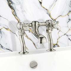 Brushed nickel bath filler tap