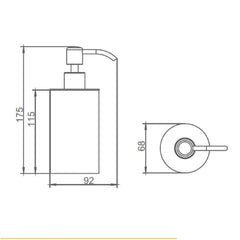 Soap dispensers for bathroom - Technical drawing