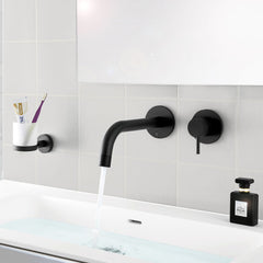 Black single lever basin mixer tap