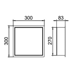 Bronze shower niche - Technical drawing