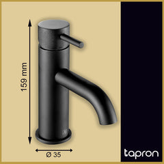 Black basin tap dimension