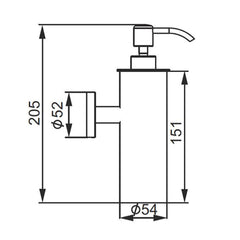 Bronze soap dispenser - Technical drawing