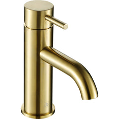 Brushed brass basin mixer tap