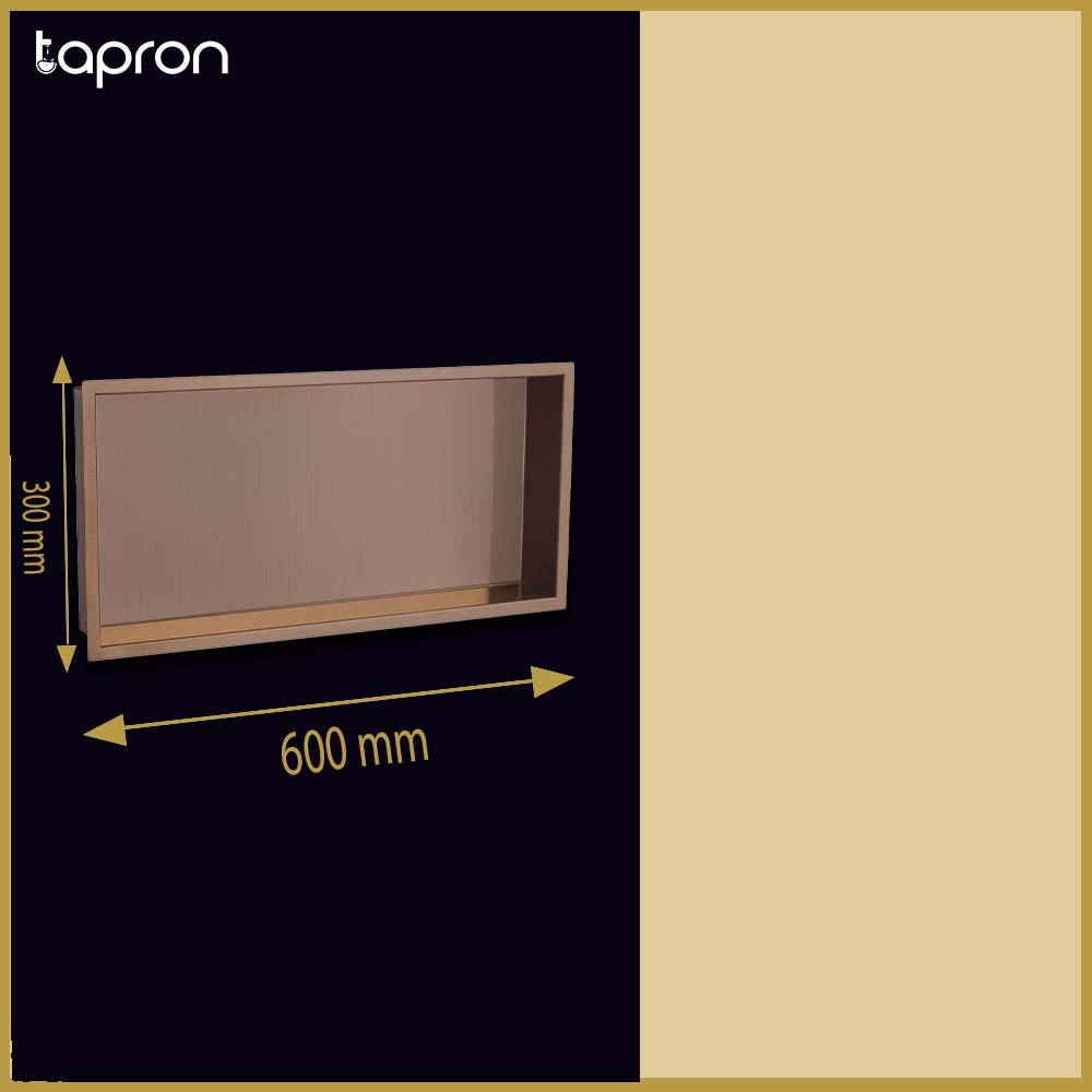 Brushed Bronze Rectangular Wall Shower Niche-Tapron