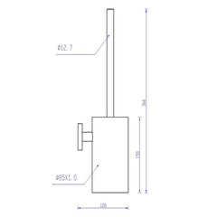 Toilet brush with holder - Technical Drawing