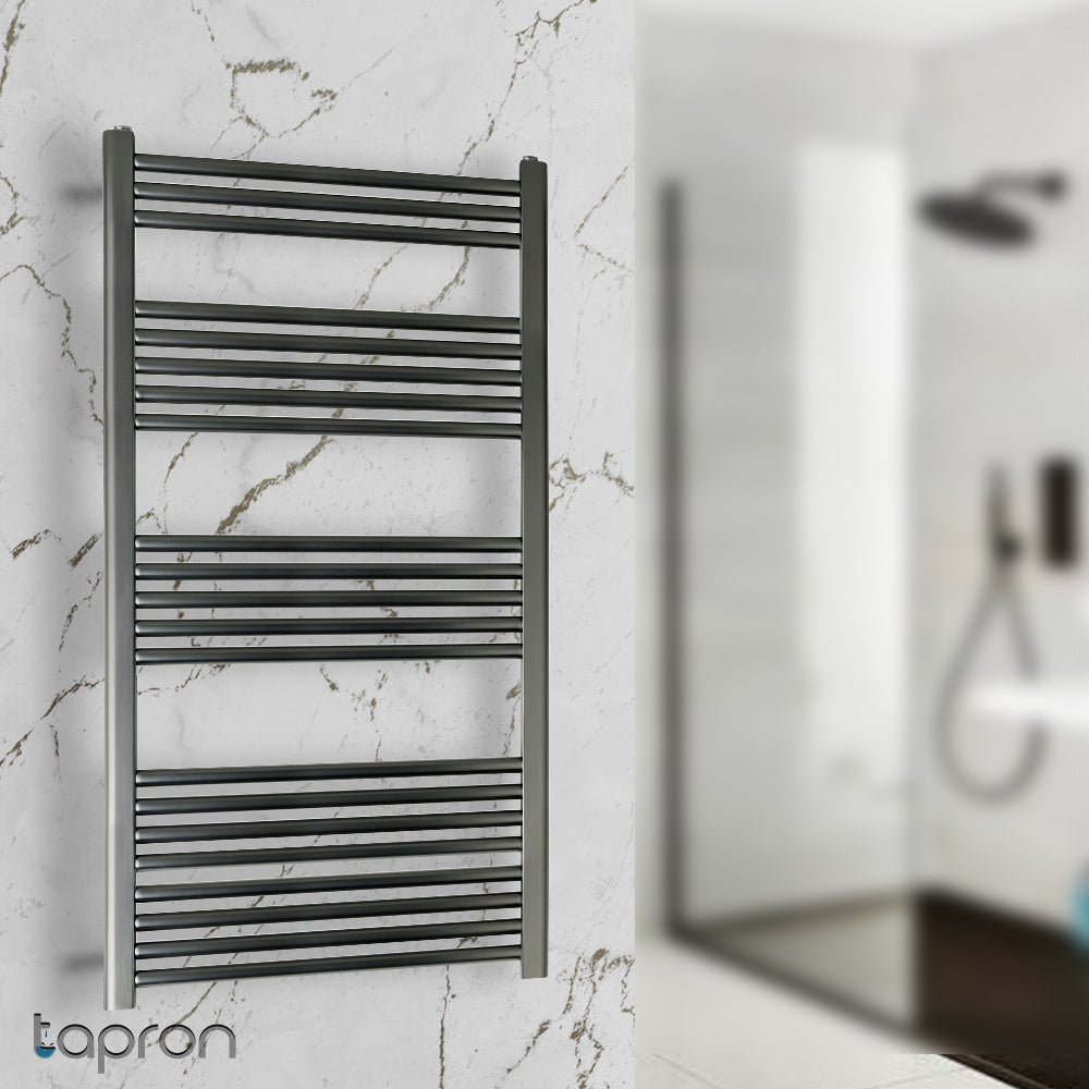 Black dual fuel towel rail 1200mm x 600mm